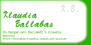 klaudia ballabas business card